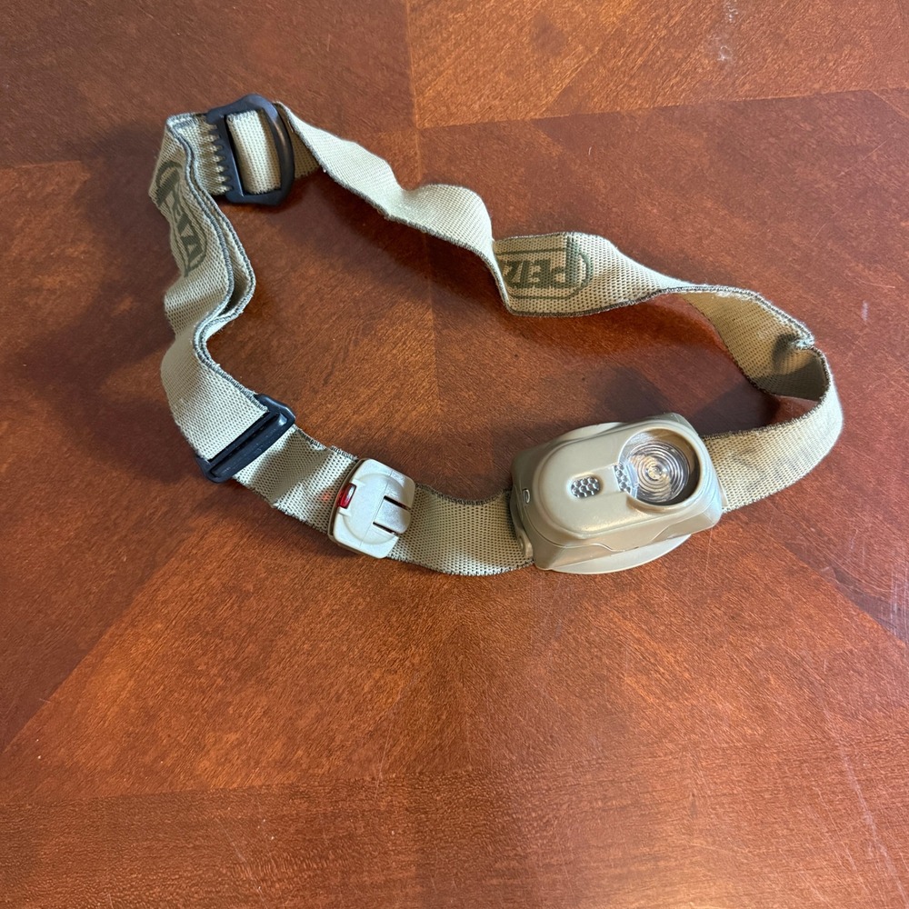 Petzl Tikka XP Tactical Tan LED Headlamp with Adjustable Headband and Whistle
